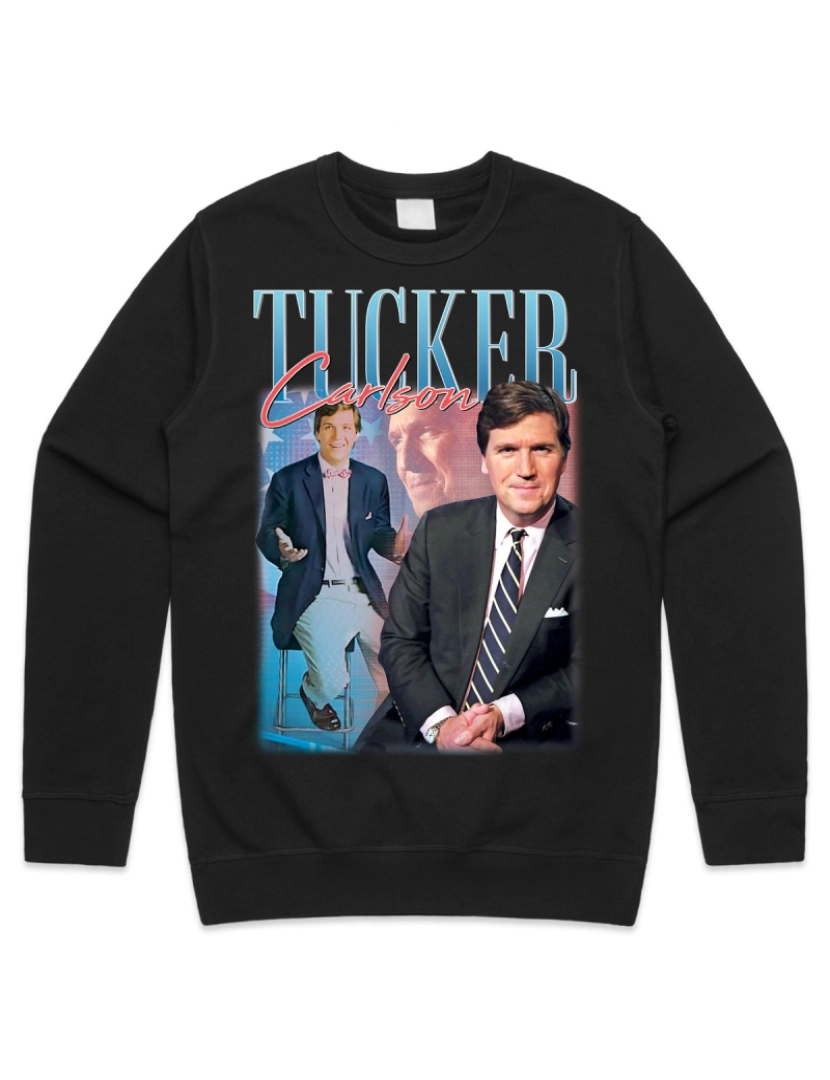 Rockinstone - moletom Tucker Carlson Homage Jumper Suéter Moletom TV News Fox Presente Unissex CrewneckHoodie-S