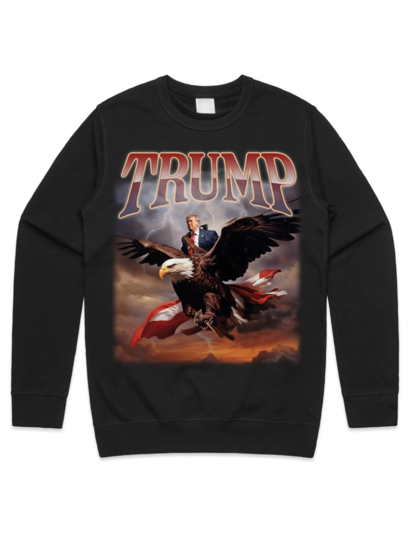 Rockinstone - moletom Donald Trump Eagle Jumper Suéter Moletom Presidente dos EUA Ícone 2024 Eleição Votação Republicana CrewneckHoodie-S