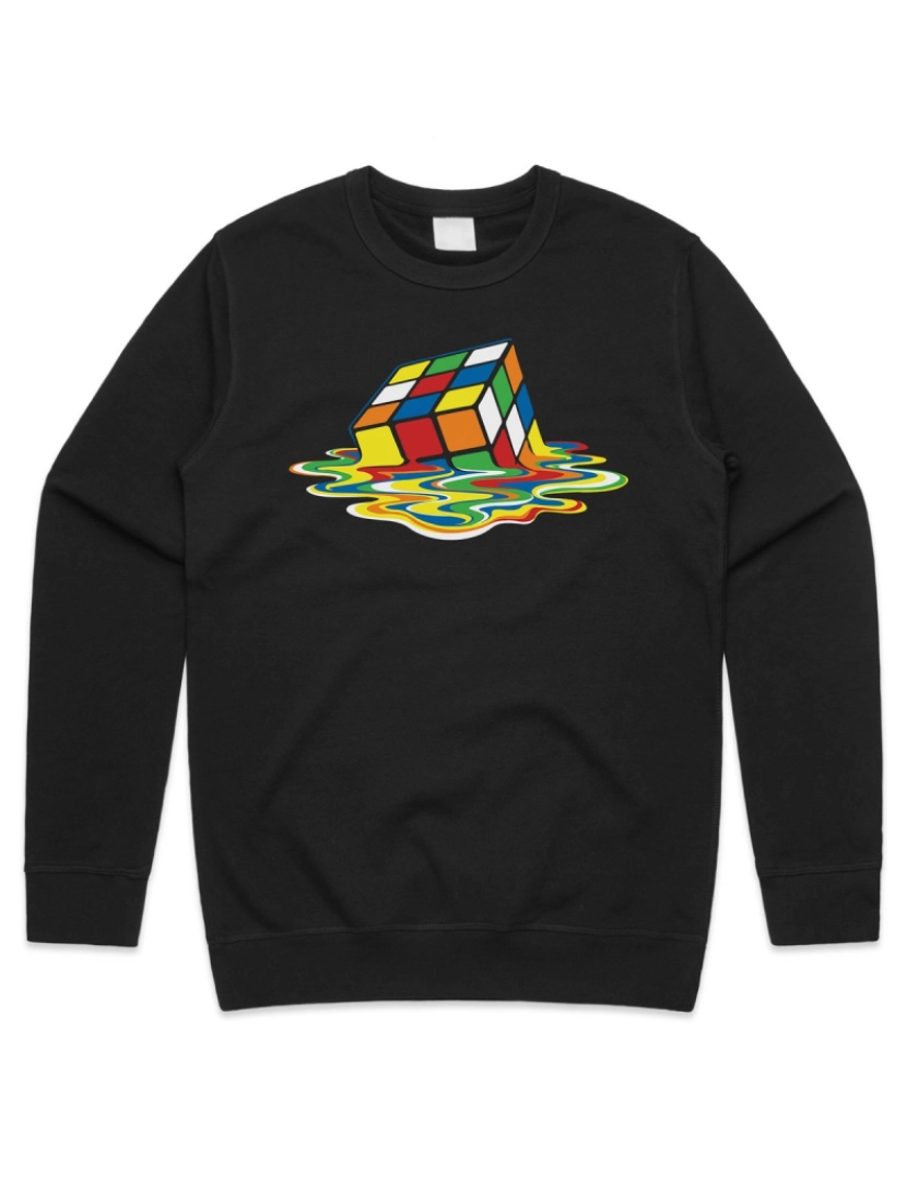 imagem de moletom Suéter derretido Rubik's Cube Jumper Moletom Engraçado Nerdy Geek Presente Sheldon Big Bang CrewneckHoodie-S1