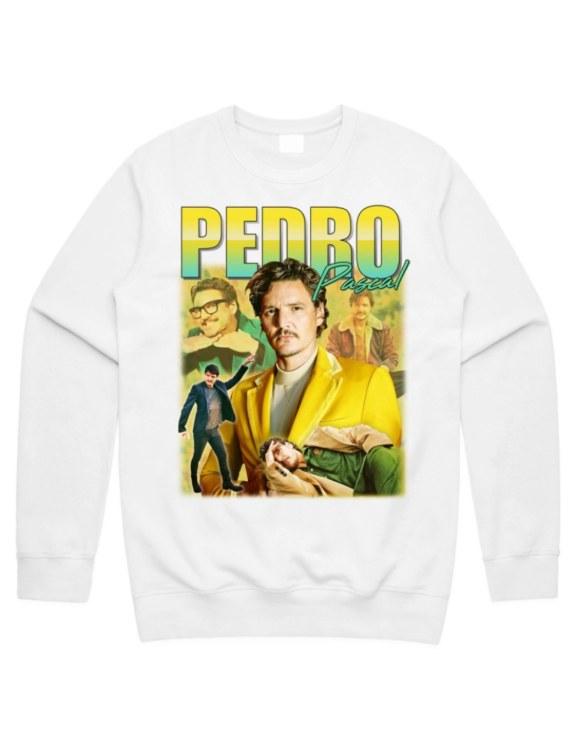 imagem de moletom Pedro Pascal Homenagem Jumper Suéter Filme Ícone Retro 90's Ator Presente Unissex CrewneckHoodie moletom-S1