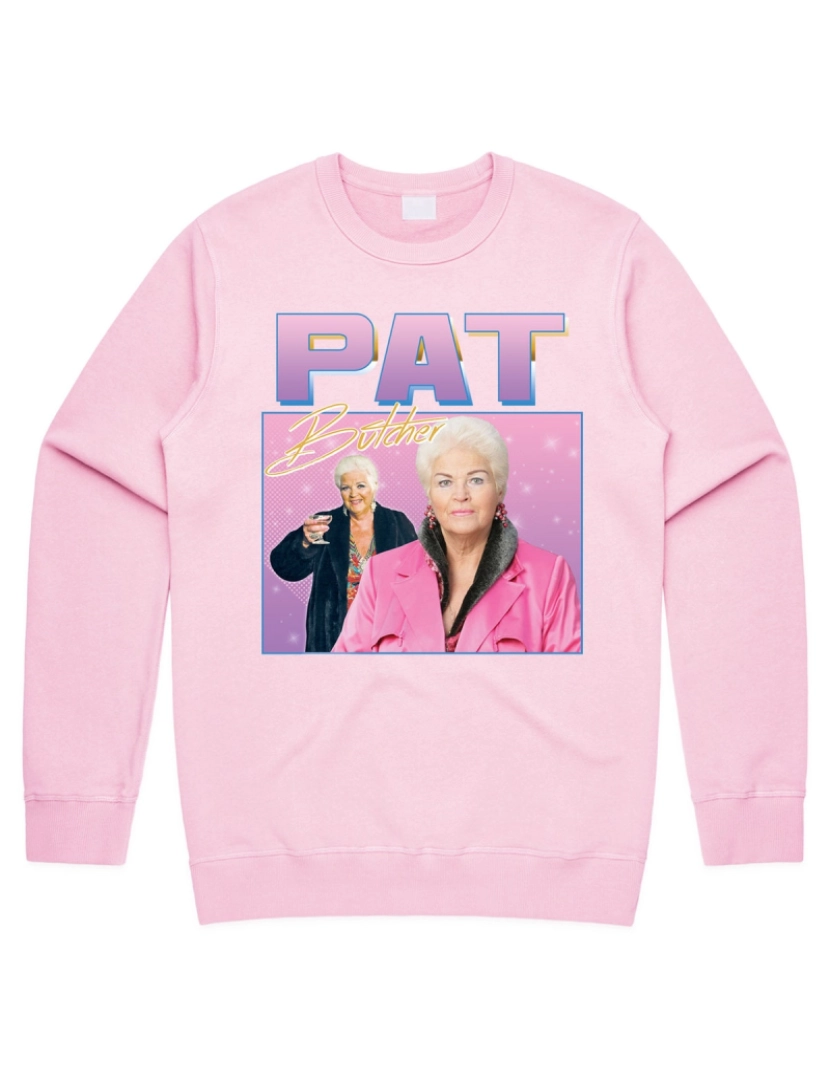 imagem de moletom Pat Butcher Homage Jumper Suéter Moletom Engraçado UK Tribute Gift TV Fan 90's Legend CrewneckHoodie-S1