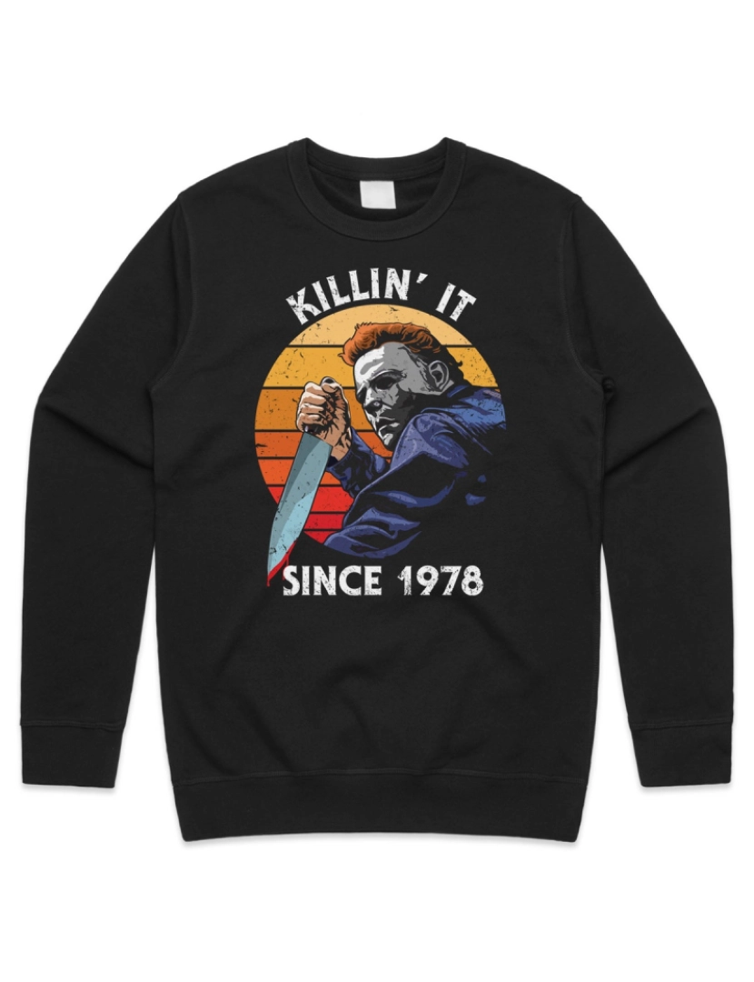 Rockinstone - moletom Killin' It Since 1978 Jumper Suéter Moletom Engraçado Halloween Michael Myers Filme Presente CrewneckHoodie-S