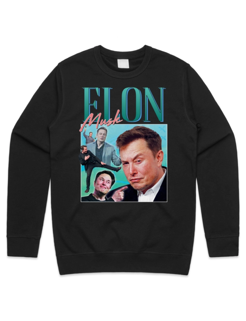 Rockinstone - moletom Elon Musk Homage Jumper Suéter Moletom Engraçado Meme Icon Legend 90's 80's CrewneckHoodie-S