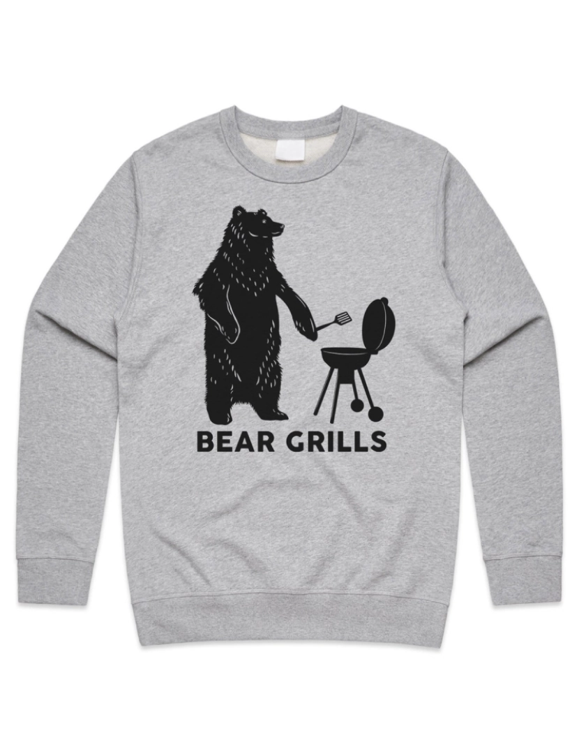 Rockinstone - moletom Bear Grills Jumper Suéter Moletom Engraçado Paródia Churrasco Cozinhar Presente Papai Joke CrewneckHoodie-S