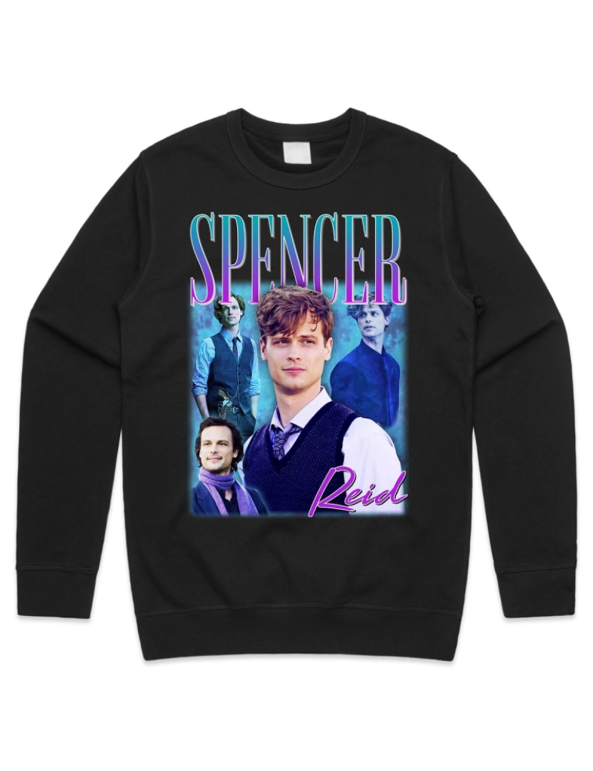 imagem de moletom Spencer Reid Homage Jumper Suéter Moletom Engraçado Presente de Programa de TV CrewneckHoodie-S1