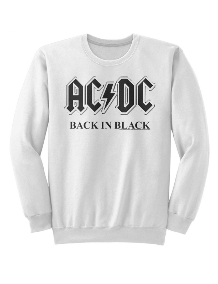 imagem de moletom Moletom ACDC Back In Preto Branco Adulto Crewneck Moletom CrewneckHoodie-S1