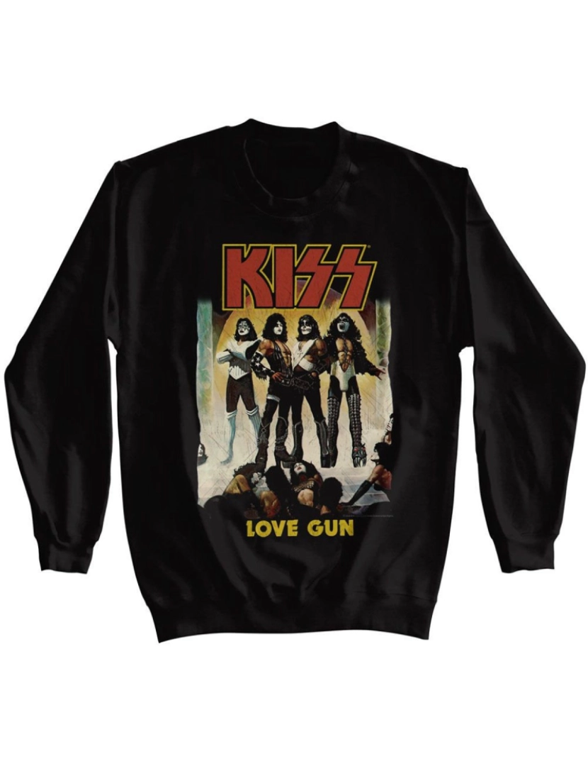 Rockinstone - moletom Kiss Love Gun Moletom adulto preto CrewneckHoodie moletom-S