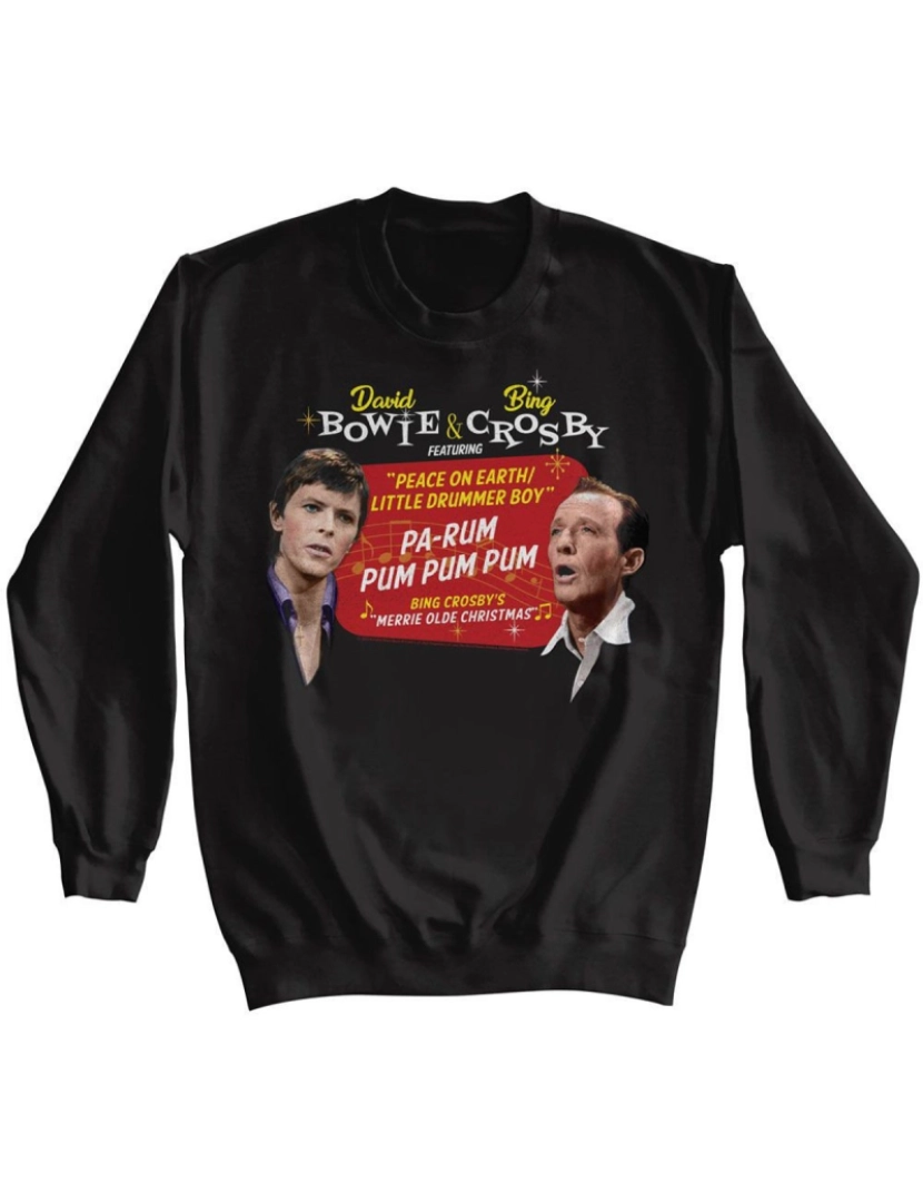 Rockinstone - moletom Bing Crosby David Bowie e Crosby Pa Rum Moletom preto CrewneckMoletom com capuz-S