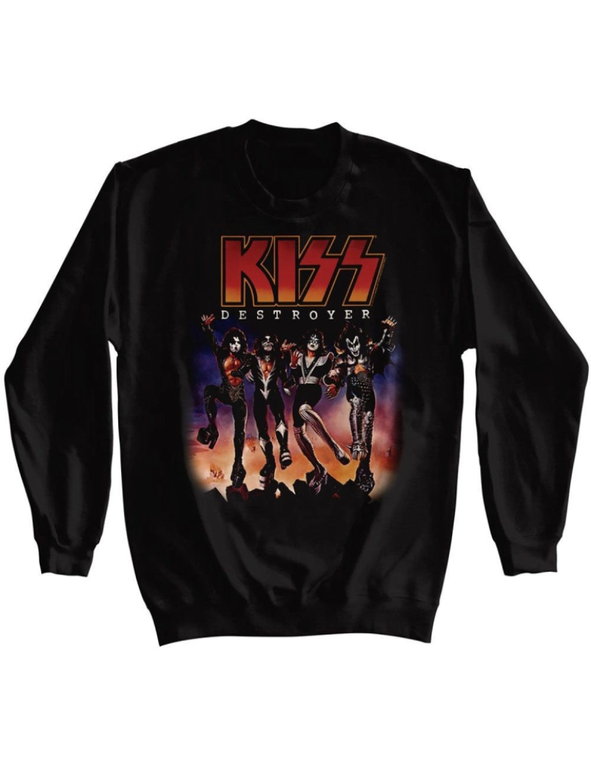 Rockinstone - moletom Moletom adulto preto Kiss Destroyer CrewneckHoodie moletom-S