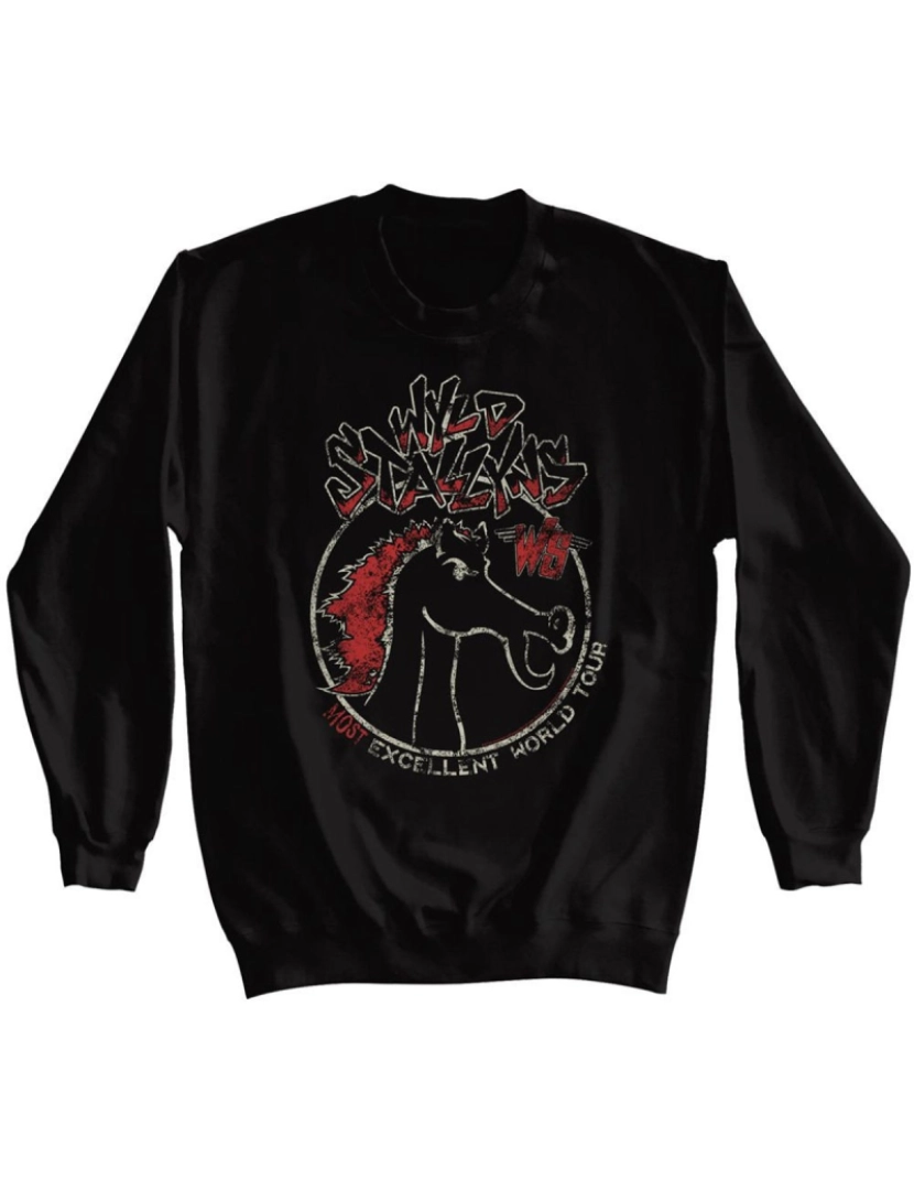 Rockinstone - moletom Bill e Ted Wyld Stallyns Tour Moletom preto CrewneckMoletom com capuz-S