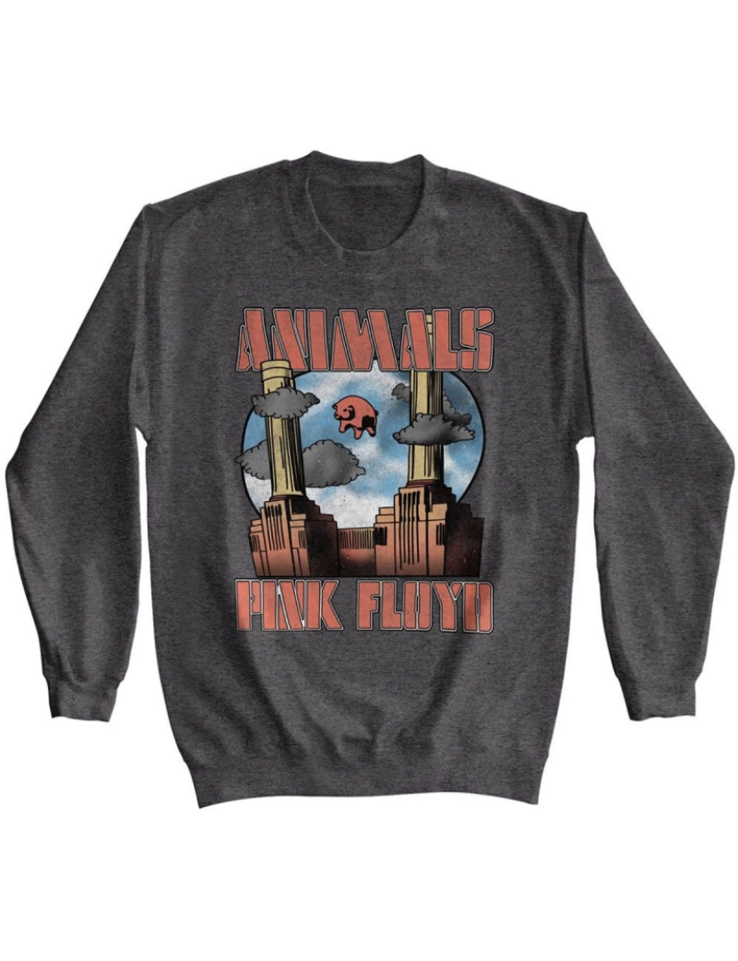 Rockinstone - moletom Moletom Pink Floyd Animals Dark Heather CrewneckHoodie moletom-S