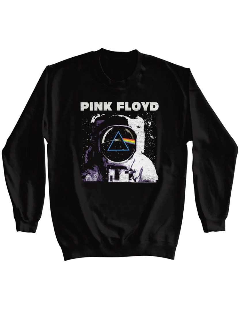 Rockinstone - moletom Moletom adulto Pink Floyd Moon preto CrewneckHoodie moletom-S