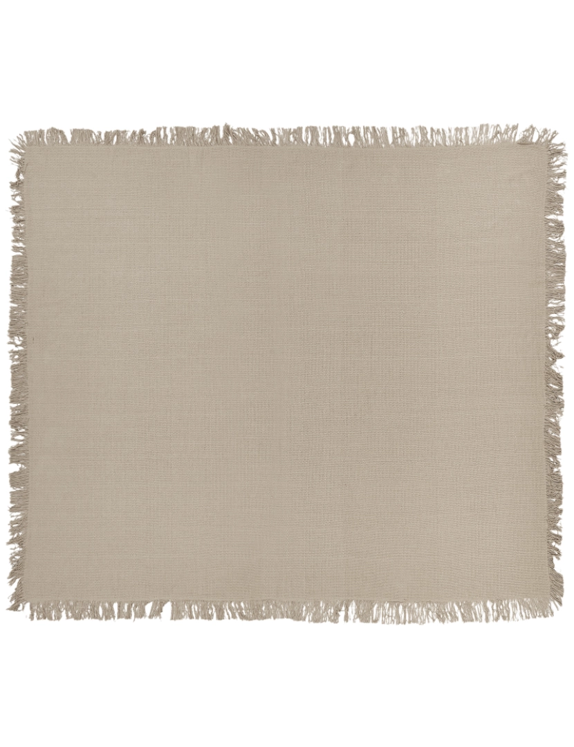 imagem de Colcha em algodão taupe 200 x 220 cm com franjas para cama ou sofá de estilo boho4