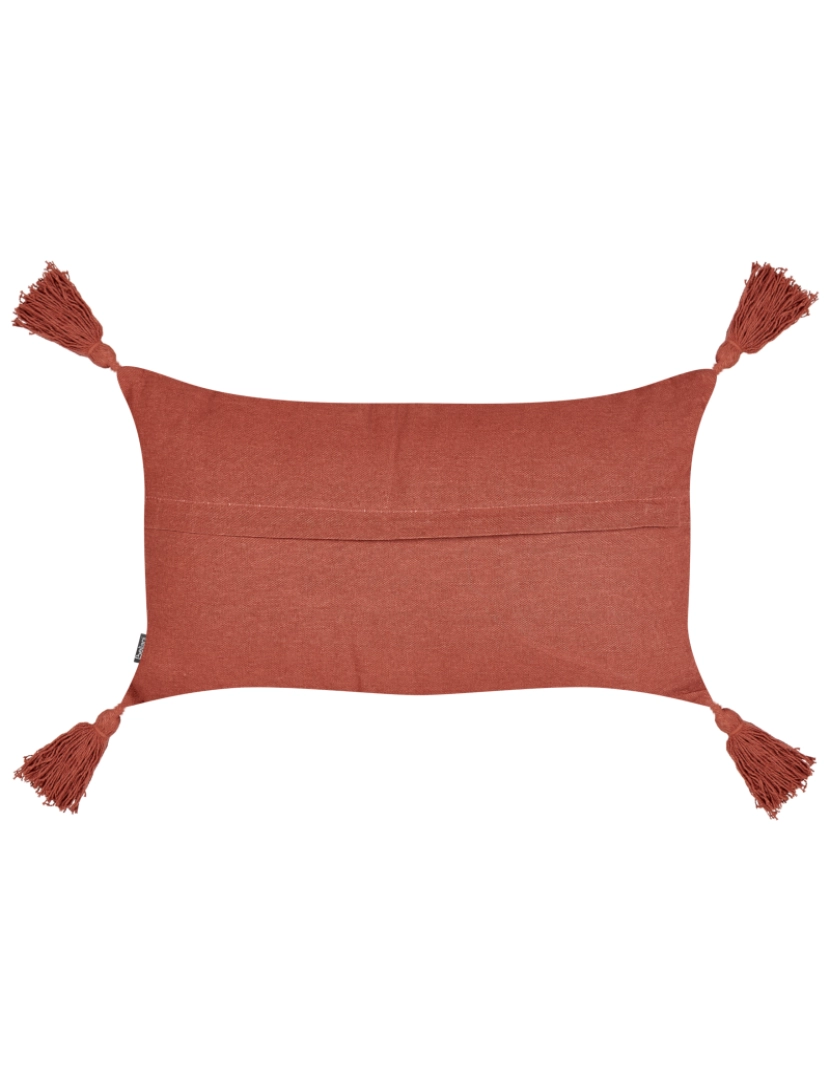 imagem de Conjunto de 2 almofadas decorativas em algodão vermelho 30 x 50 cm com franjas para quarto ou sala5