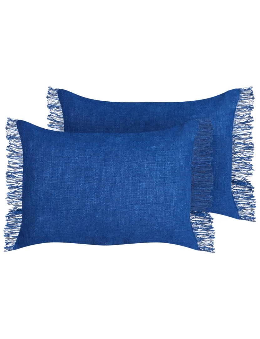 Beliani - Conjunto de 2 almofadas decorativas em algodão azul marinho 35 x 50 cm para sofá ou cama modernos