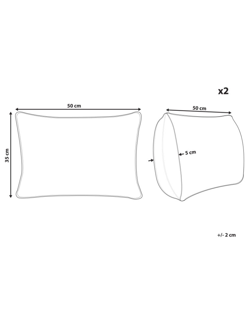 imagem de Conjunto de 2 almofadas decorativas em algodão branco 45 x 45 cm para quarto ou sala estilo boho2