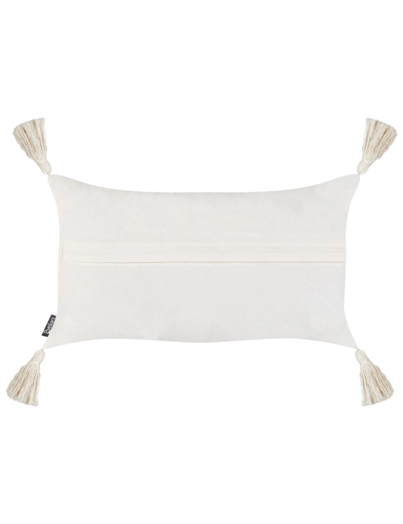 imagem de Conjunto de 2 almofadas decorativas em algodão branco creme 30 x 50 cm com franjas para quarto ou sala5