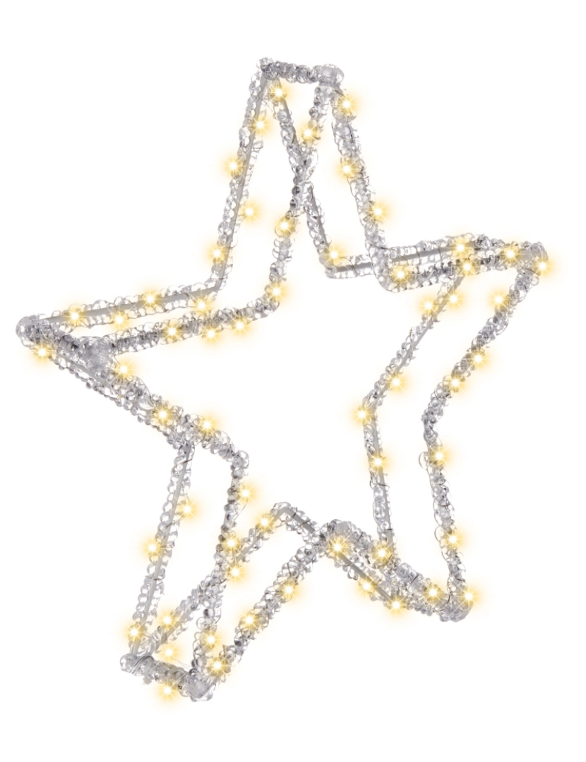 imagem de Decoração LED em acrílico branco 32 x 6 x 31 cm com forma de estrela para decoração de Natal ou sazonal1