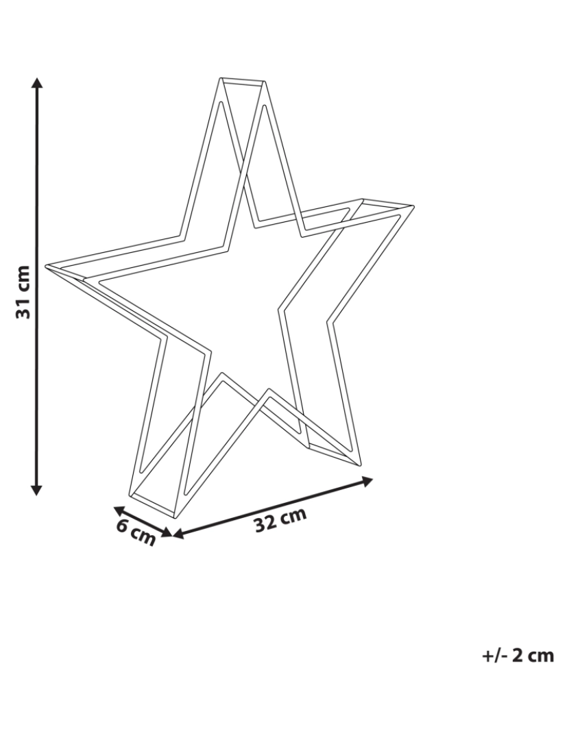 imagem de Decoração LED em acrílico branco 32 x 6 x 31 cm com forma de estrela para decoração de Natal ou sazonal2