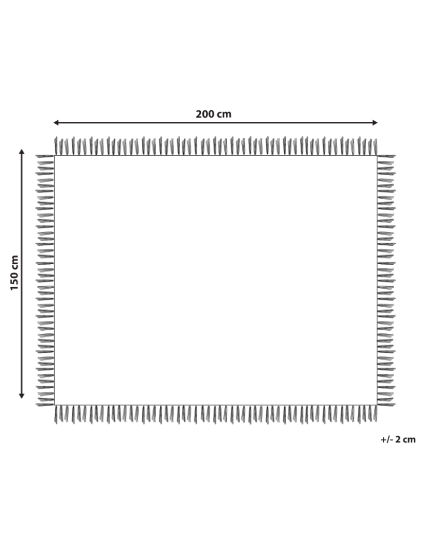 imagem de Colcha em algodão branco 150 x 200 cm com franjas para cama ou sofá de estilo boho2