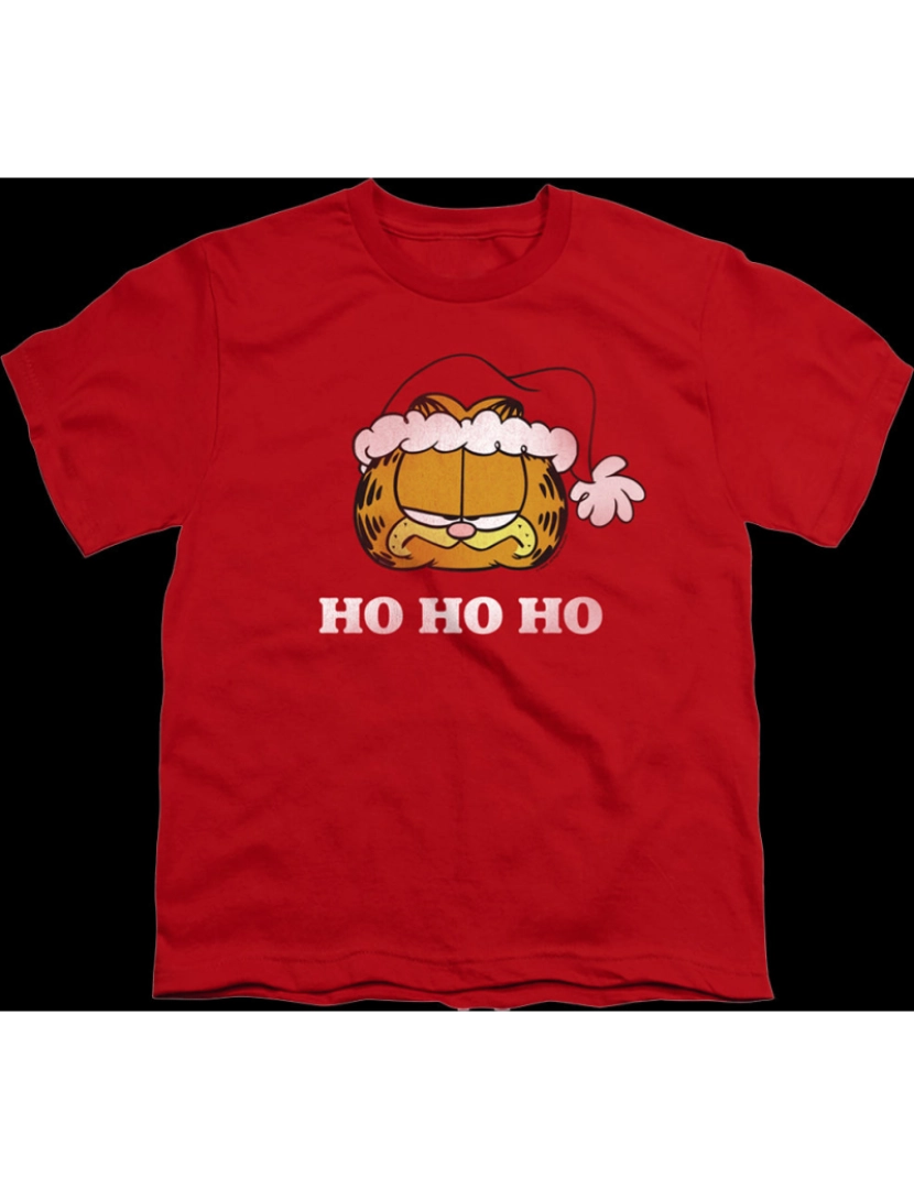 Rockinstone - Camisa de Natal Juvenil Ho Ho Ho Garfield-S