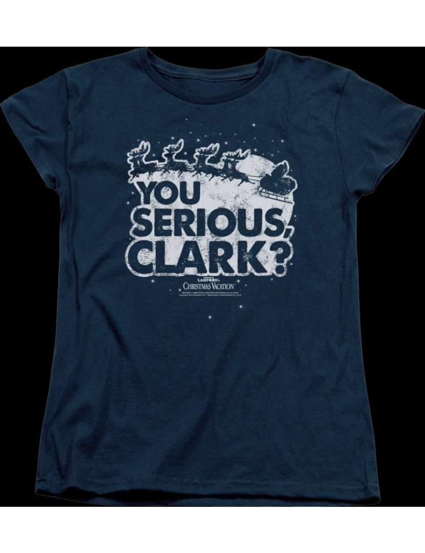 imagem de Camiseta feminina You Serious Clark de férias de Natal-S1