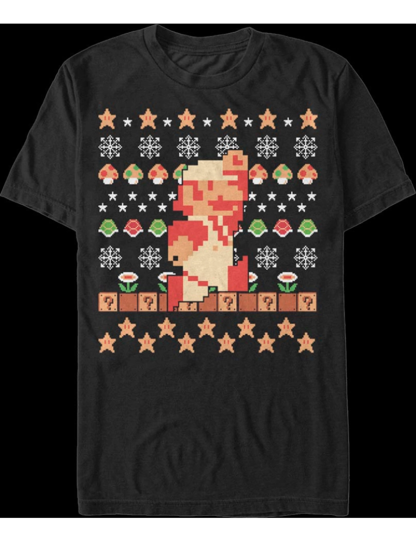 imagem de Camiseta Nintendo Super Mario Faux Ugly Christmas Sweater-S1