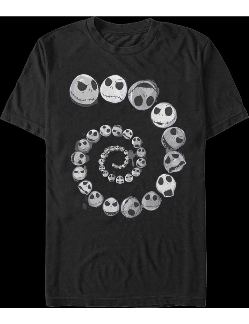 Rockinstone - Camiseta Spiraling Skellington Nightmare Antes do Natal-S