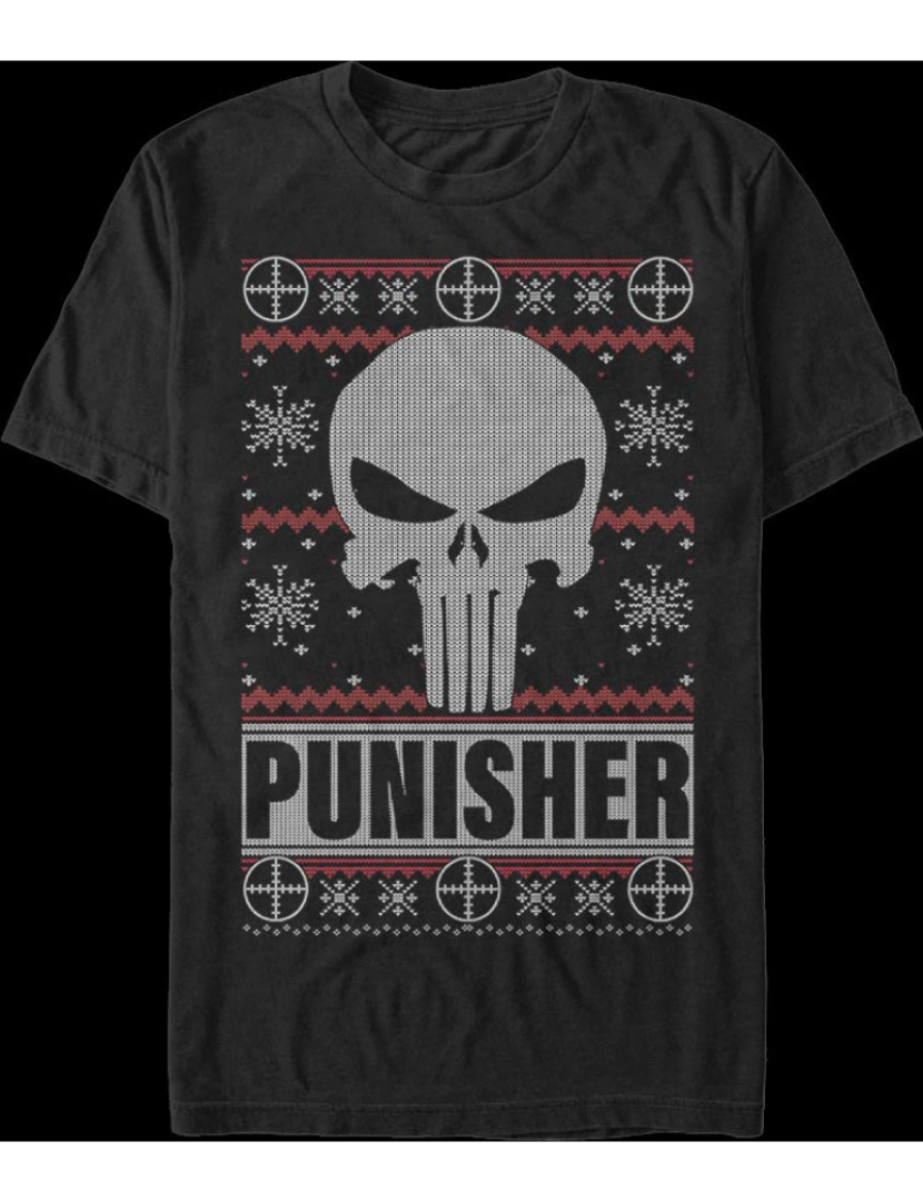 Rockinstone - Camiseta Punisher Ugly Faux Knit Marvel Comics-S