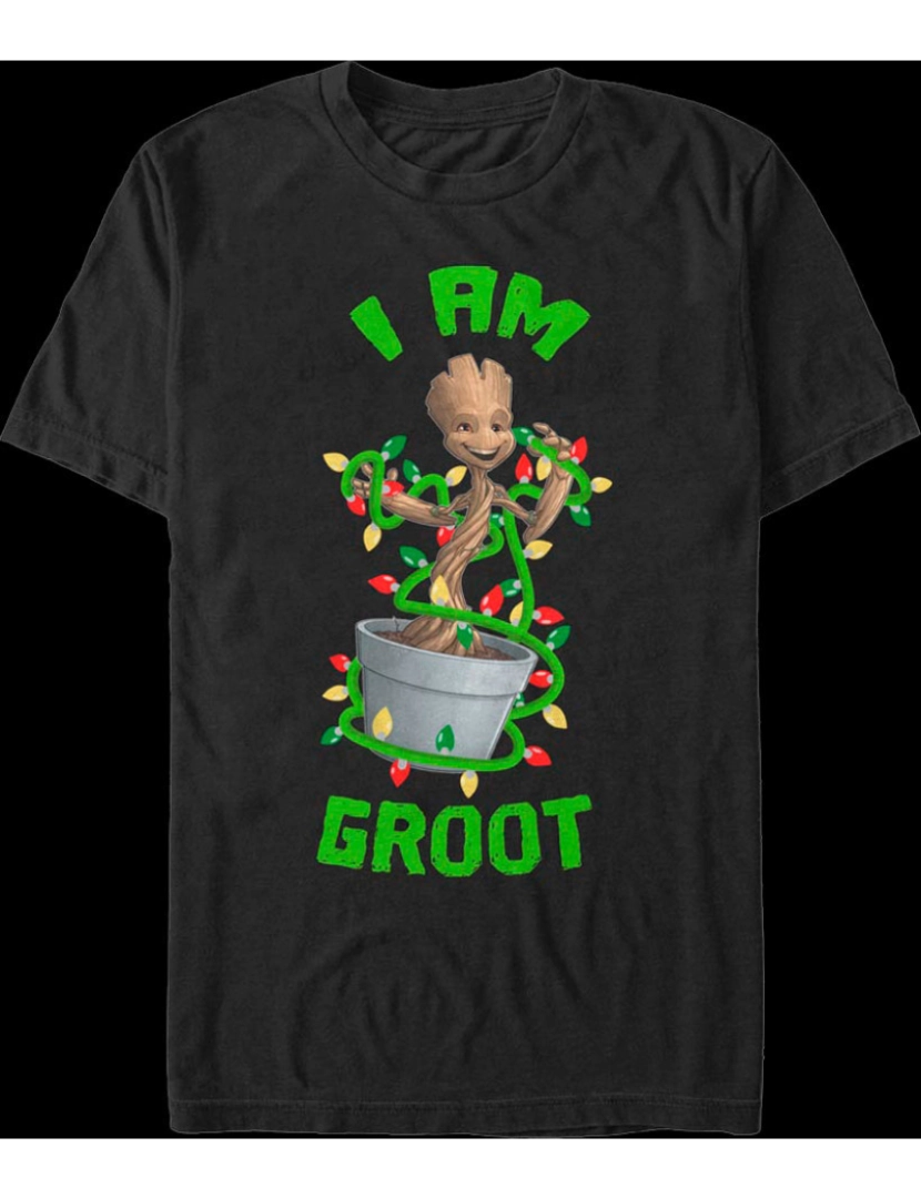 Rockinstone - Camiseta Groot Luzes de Natal da Marvel Comics-S