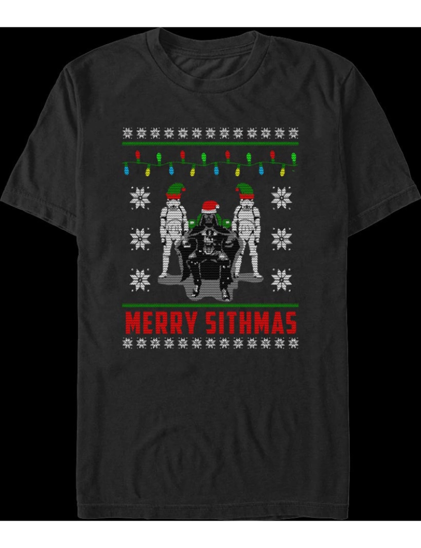 imagem de Suéter Festive Empire Faux Ugly Christmas Star Wars Camiseta-S1