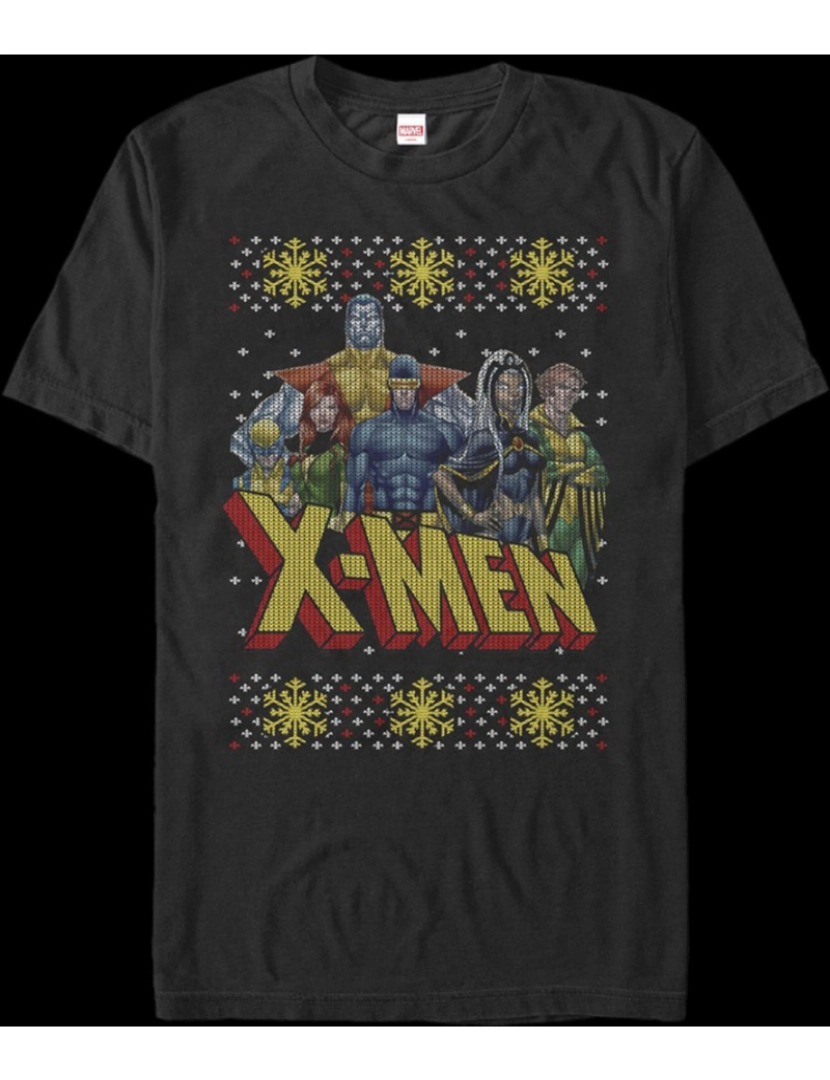 Rockinstone - Camiseta X-Men com suéter feio e falso de Natal-S