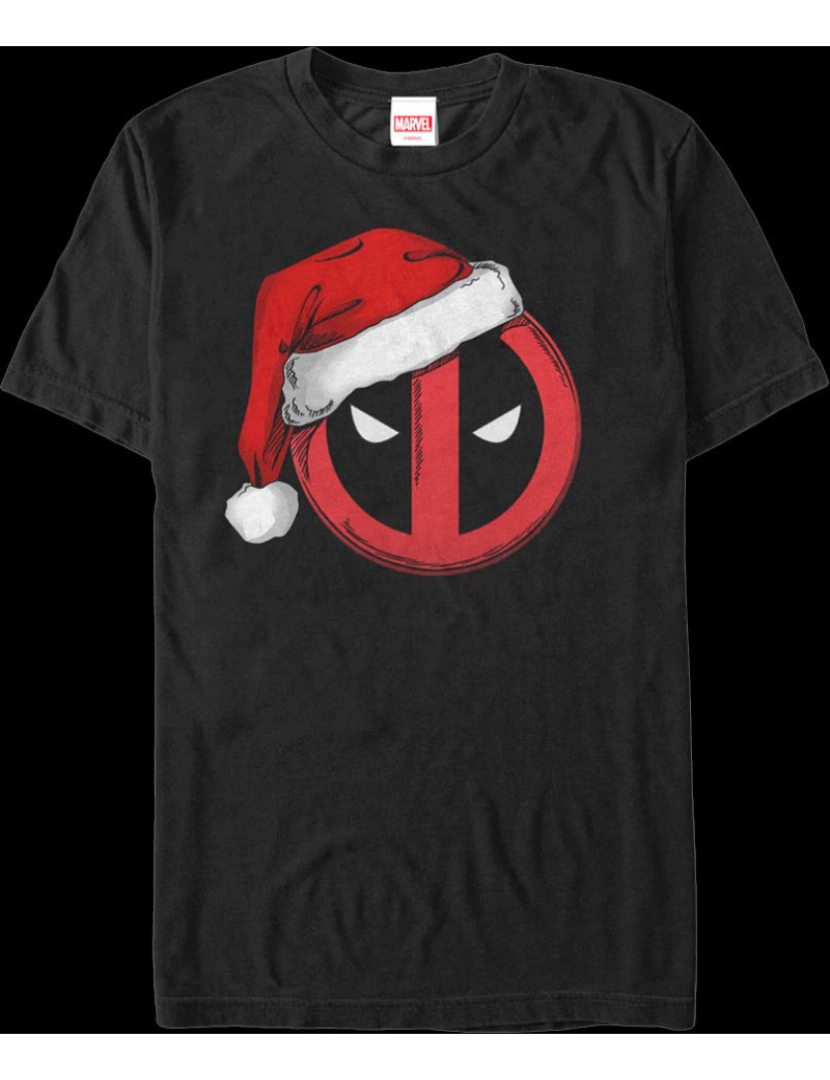 Rockinstone - Camiseta Deadpool Chapéu de Papai Noel Marvel Comics-S