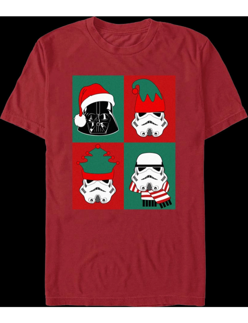 Rockinstone - Camiseta Colagem de Natal de Darth Vader e Stormtroopers Star Wars-S