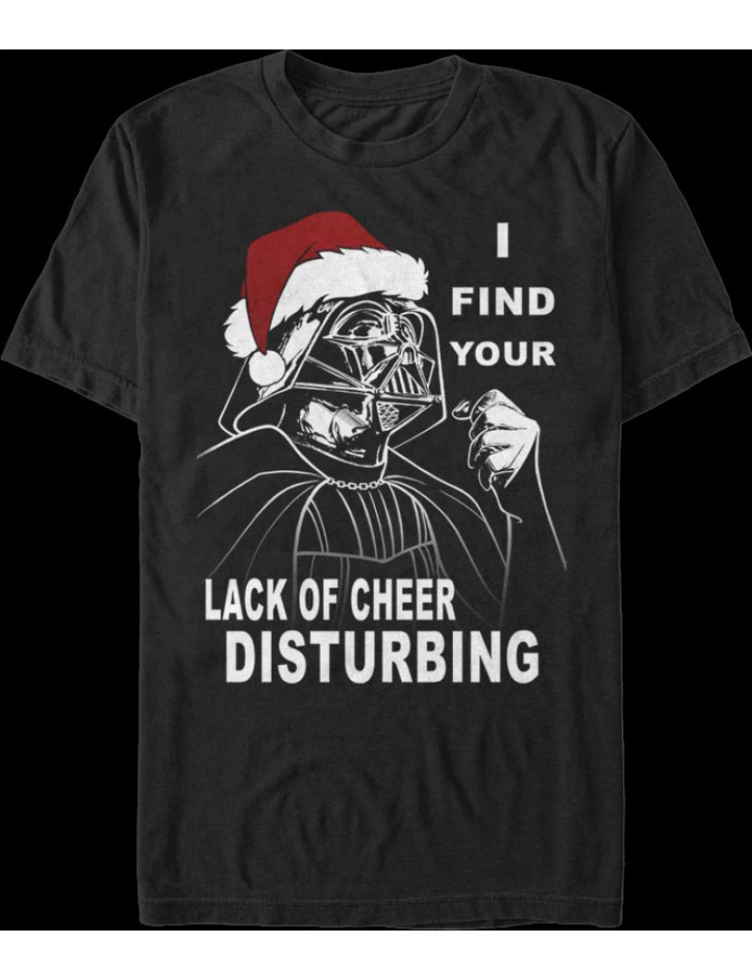 Rockinstone - Camiseta de Natal de Darth Vader sem alegria em Star Wars-S