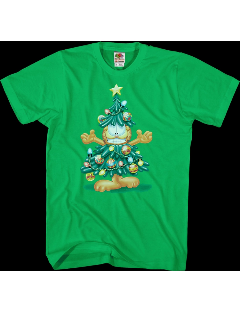 Rockinstone - Camiseta Árvore de Natal Garfield-S