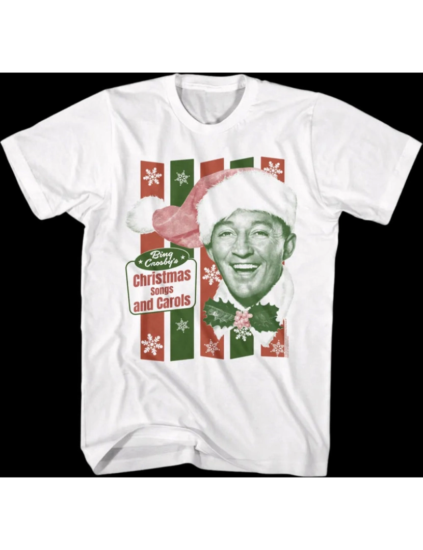 Rockinstone - Camiseta Canções e canções de natal Bing Crosby-S