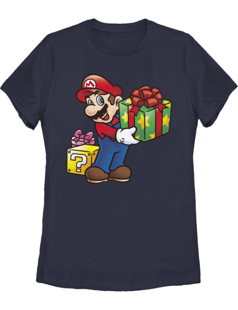 Rockinstone - Camisa feminina Nintendo para presentes de Natal do Super Mario-S