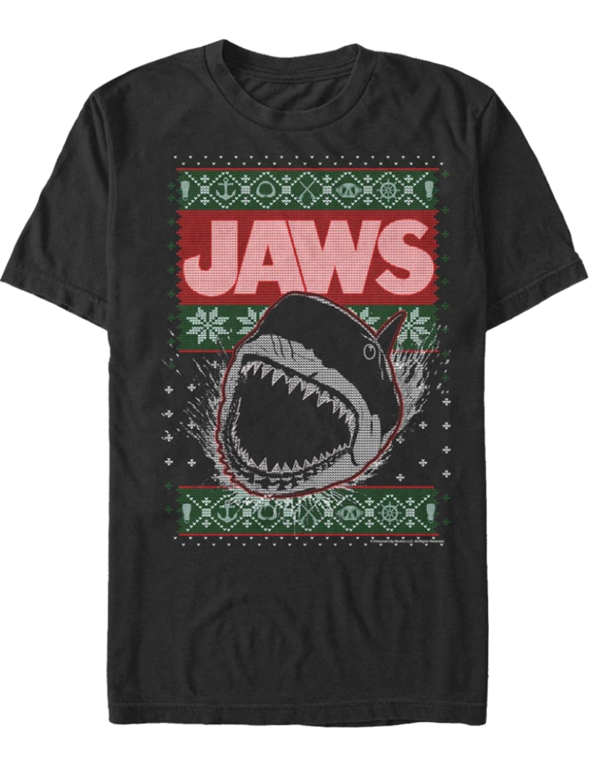 imagem de Camiseta Shark Attack Faux Ugly Christmas Sweater Jaws-S1