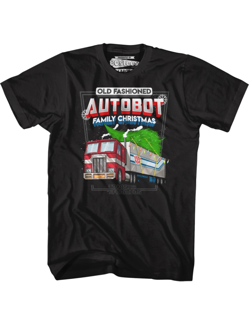 imagem de Camiseta Transformadores de Natal da família Autobot antiquado-S1