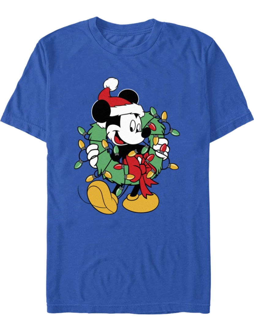 Rockinstone - Camiseta Disney com guirlanda de Natal do Mickey Mouse-S