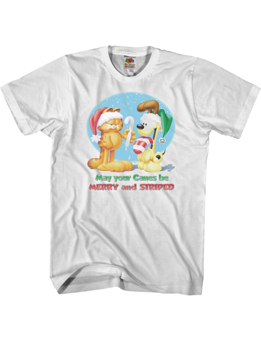 Rockinstone - Camiseta alegre e listrada do Garfield-S