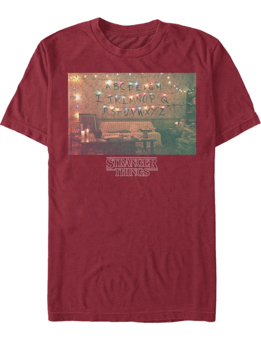 Rockinstone - Camiseta Stranger Things com luzes de Natal-S