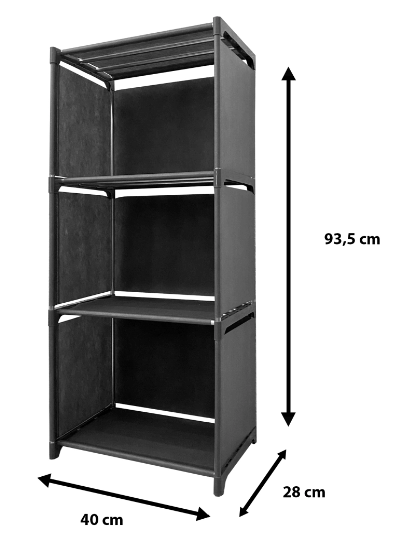 imagem de Prateleira de Organização 4 Pisos PVC e Tecido Nyana Home 93x41x29 cm4