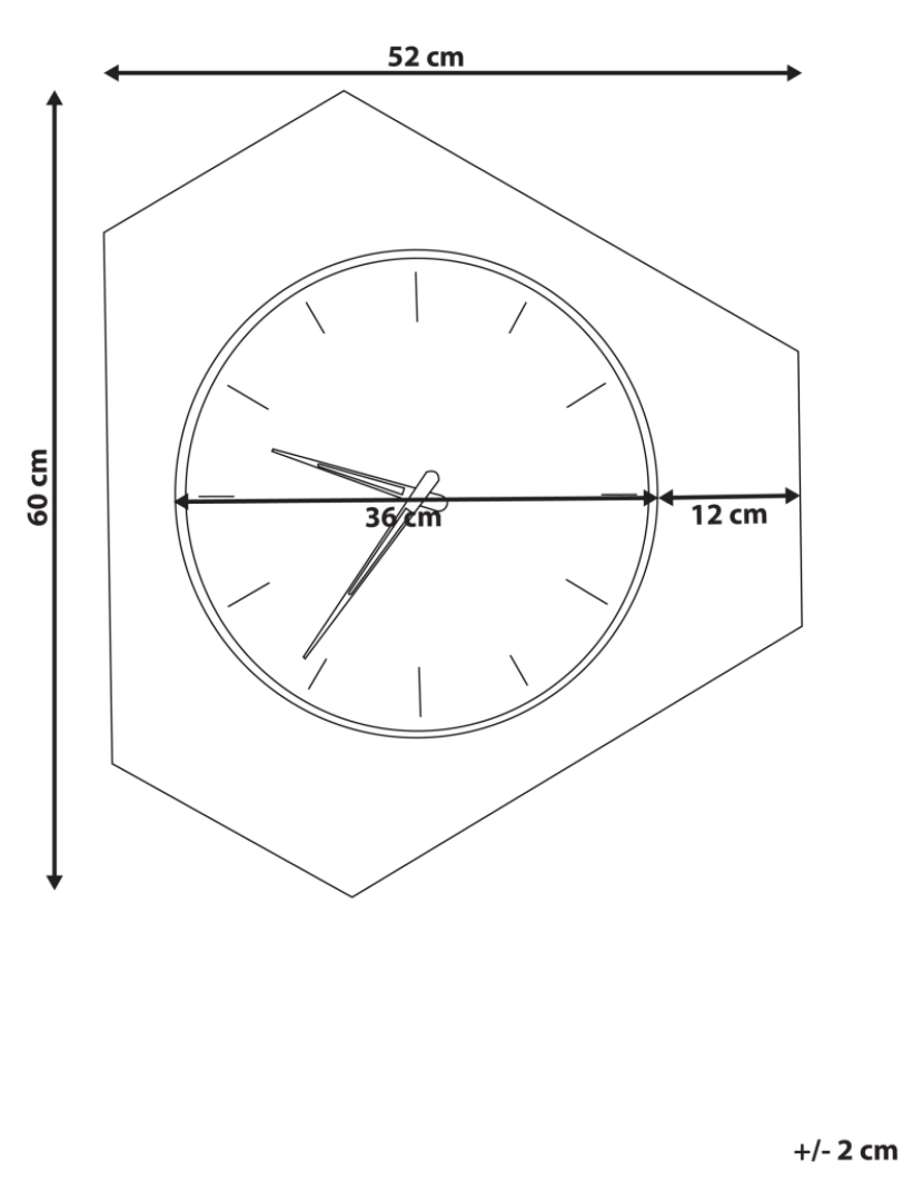 imagem de Relógio de branco com cinzento e laranja em MDF e metal 52 x 60 cm design sem números para a Decoração da sala de estar2