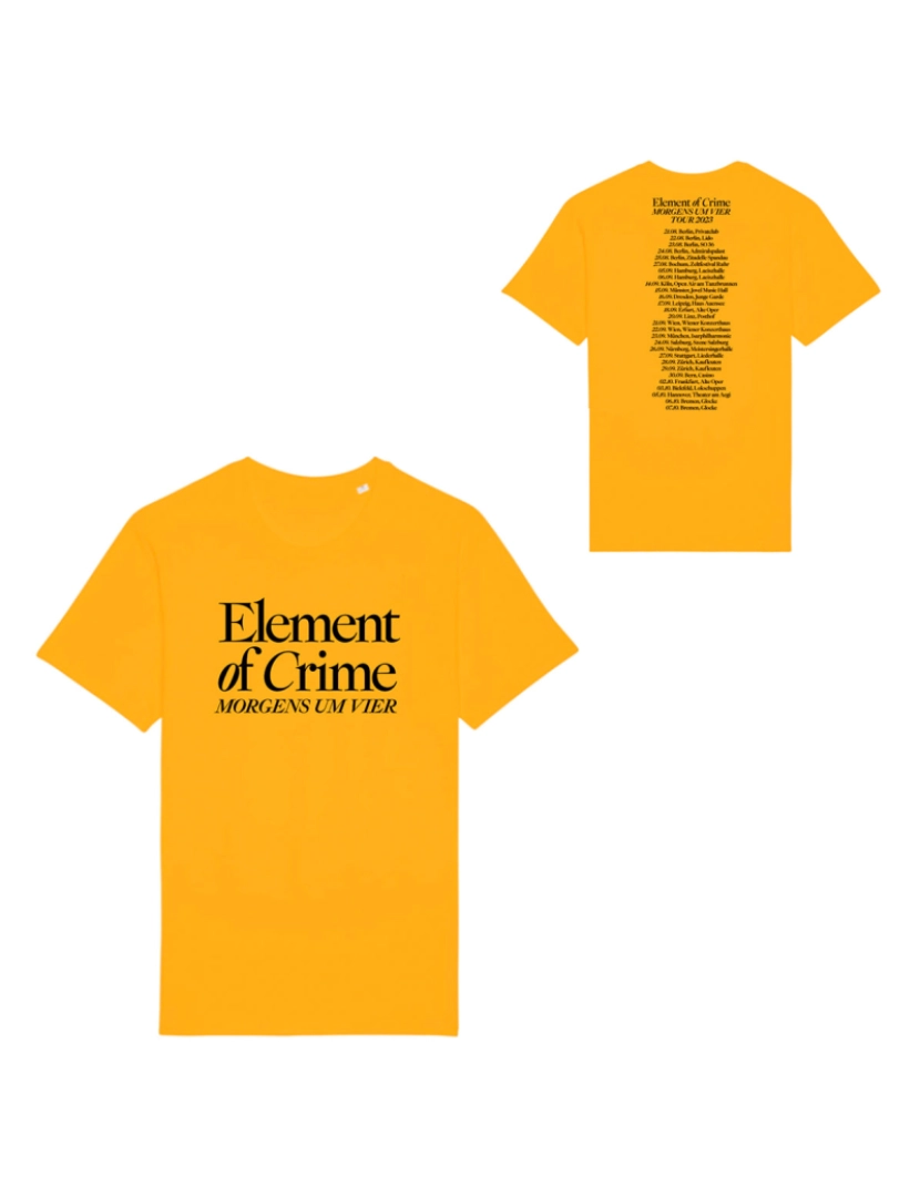 Rockinstone - Camiseta Element Of Crime Morgens Um Vier Tour Gelb-S