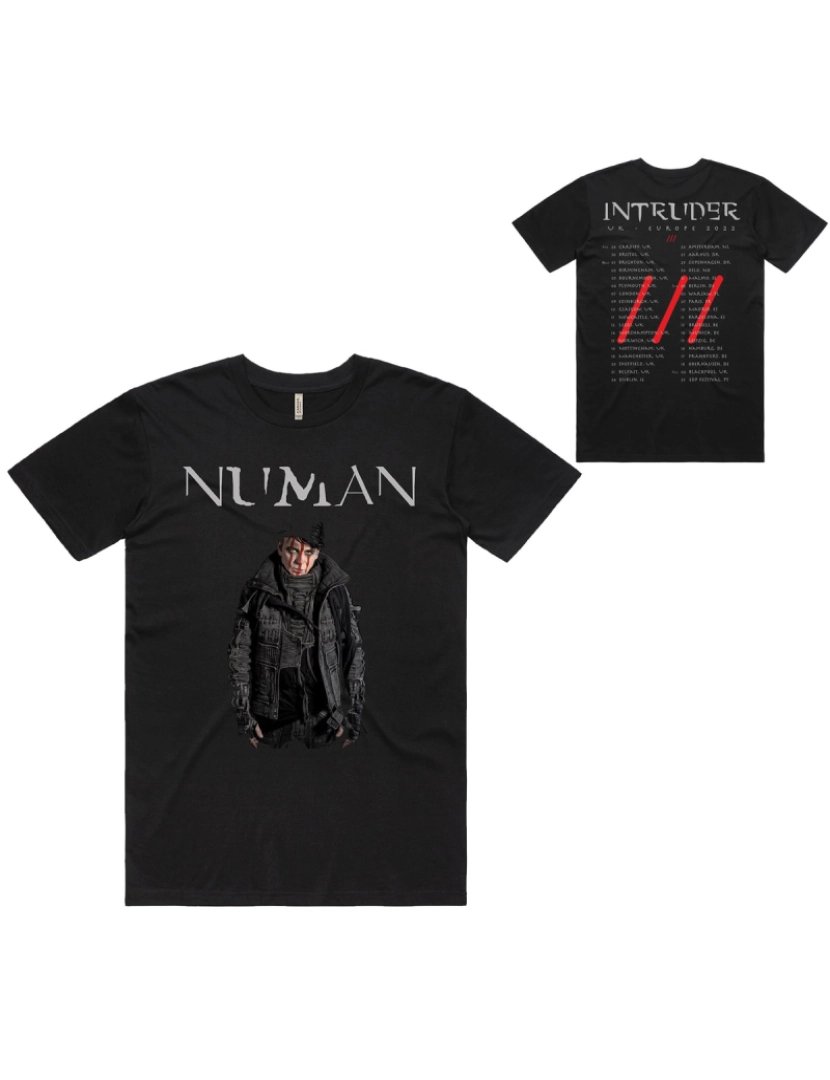 Rockinstone - Camiseta Datas da turnê Gary Numan Intruder-S