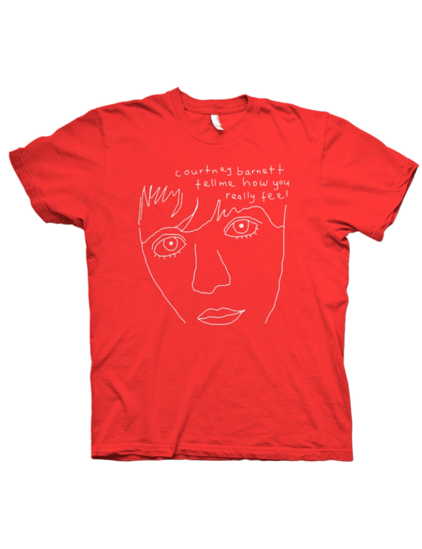 Rockinstone - Camiseta Courtney Barnett Tell Me Line Drawing-S