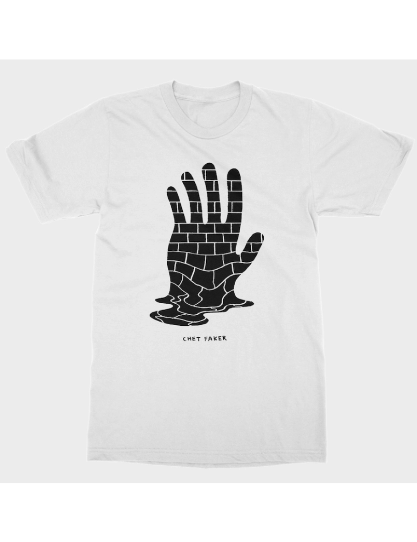 Rockinstone - Camiseta branca Chet Faker Brick Hand-S