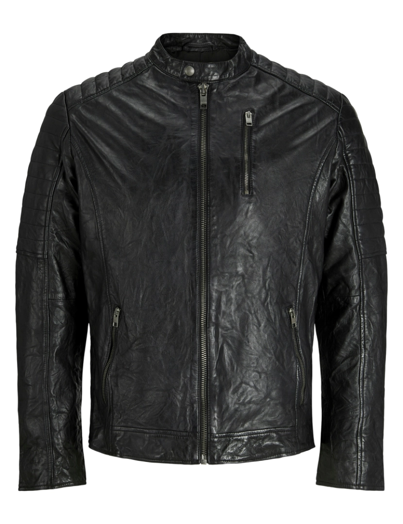 Jack & Jones - Jack & Jones Richard Leather Jacket Negro